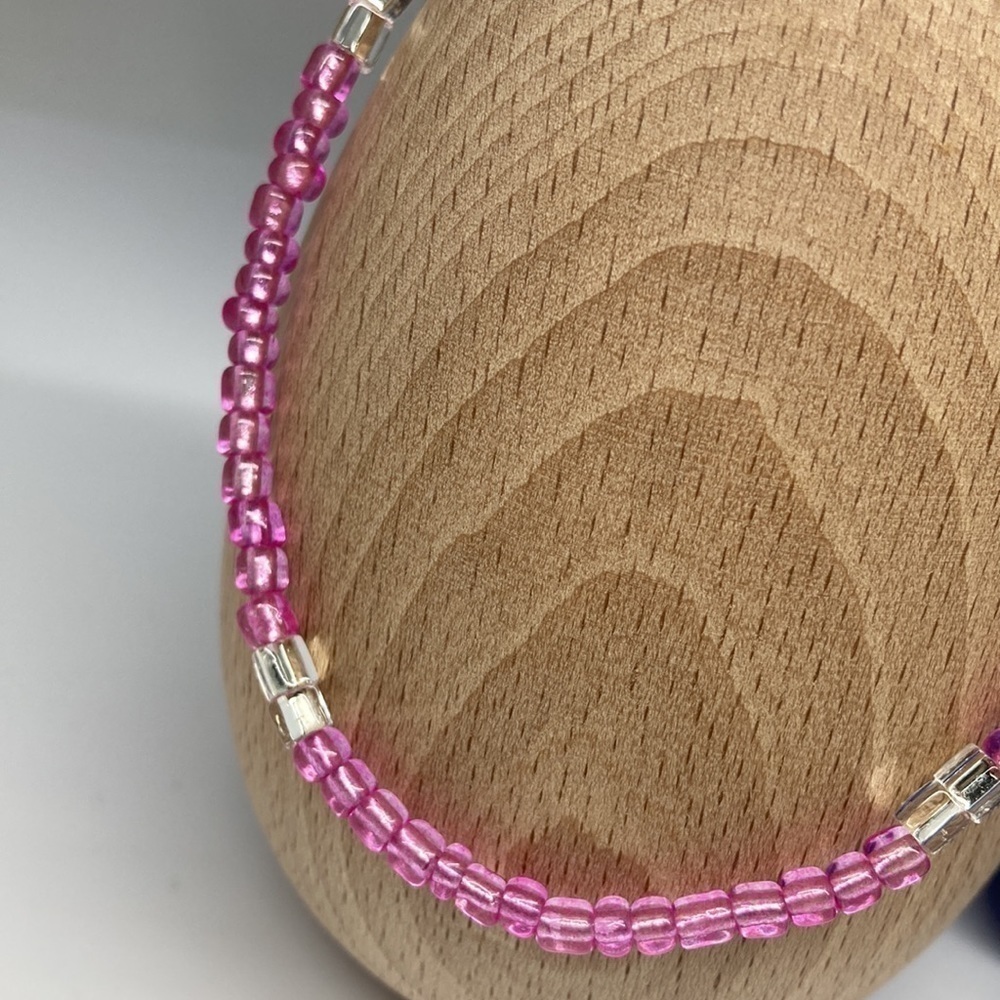 STRETCH Beaded Anklet Pink - Picture 4 of 9
